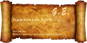 Gyurkovics Ernő névjegykártya